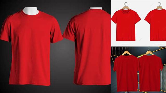 8596+ Mockup Kaos Merah Depan Belakang Include TIFF