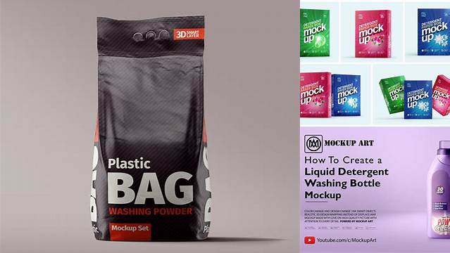 8608+ Detergent Bag Mockup Layered Photoshop Template