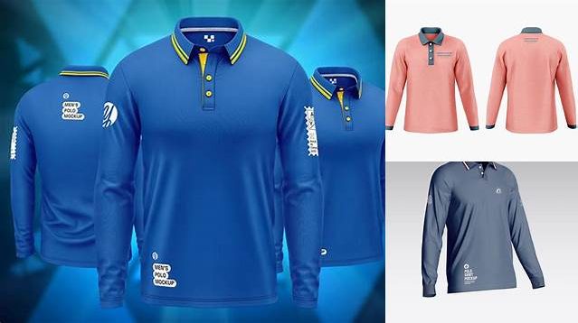 861+ Long Sleeve Polo Shirt Mockup For Free Download