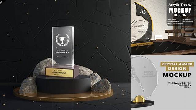 8642+ Award Mock Up Elegant PSD Mockup