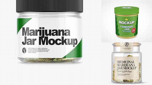 8647+ Weed Jar Mockup High-Quality PSD