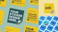 8663+ Square Sticker Mockup Smart PNG Image