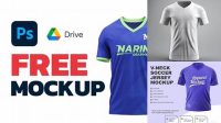 8692+ V Neck Jersey Mockup Download Free