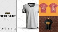 8702+ V Neck T Shirt Mockup Free Download High-Resolution PSD Download