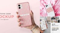 8704+ Clear Phone Case Mockup Free Easy Editable