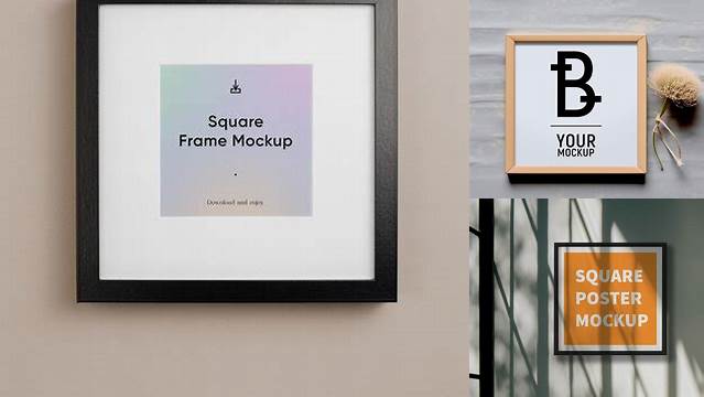 8748+ Mockup Quadro Quadrado Stylish Free PSD