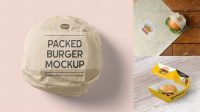 8760+ Burger Wrap Mockup Elegant and Stylish Free PSD