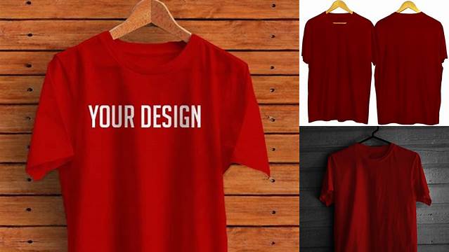 8767+ Mock Up Kaos Merah Maroon Professional PSD Template