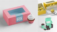 8815+ Cupcake Box Mockup Free Mockup PSD