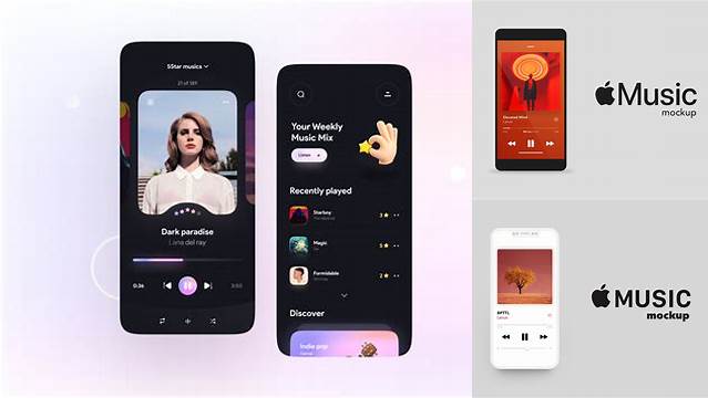 8824+ Apple Music Mockup Psd Creative Layered Design File