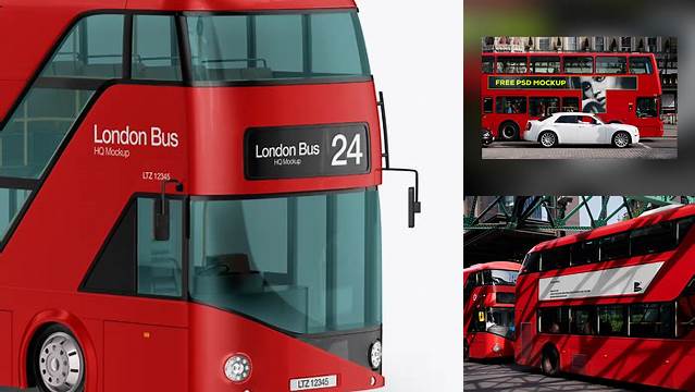 8832+ London Bus Mockup Premium Quality Freebie