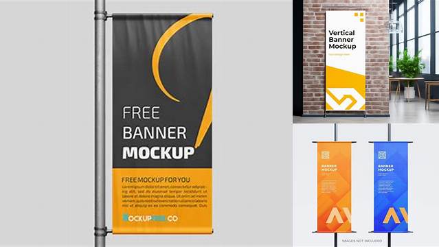 8853+ Vertical Banner Mockup Professional PSD Resource