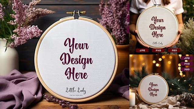 887+ Embroidery Hoop Mockup Free PSD Free Download