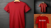 8888+ Mockup Kaos Merah Maroon Creative PSD Resources