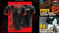 8907+ Esports Shirt Mockup Free PSD