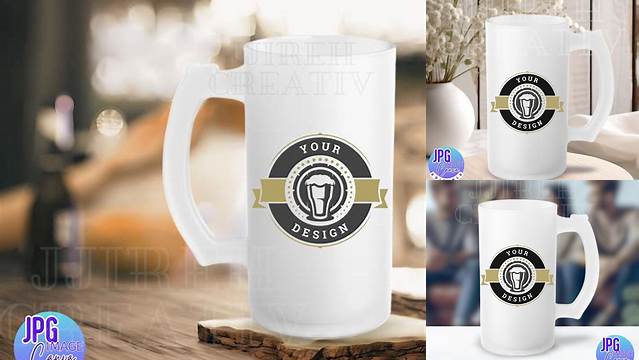 8922+ Frosted Beer Mug Mockup Easy Editable