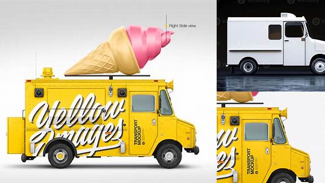 8928+ Ice Cream Truck Mockup Hight Resolution