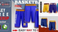 8929+ Basketball Short Mockup Easy Editable