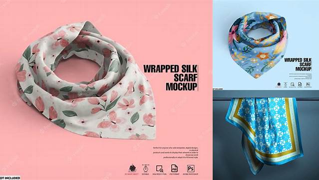 8929+ Silk Scarf Mockup Free Digital Download