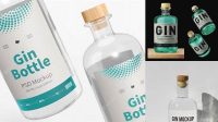 8942+ Gin Bottle Mockup Customizable PSD