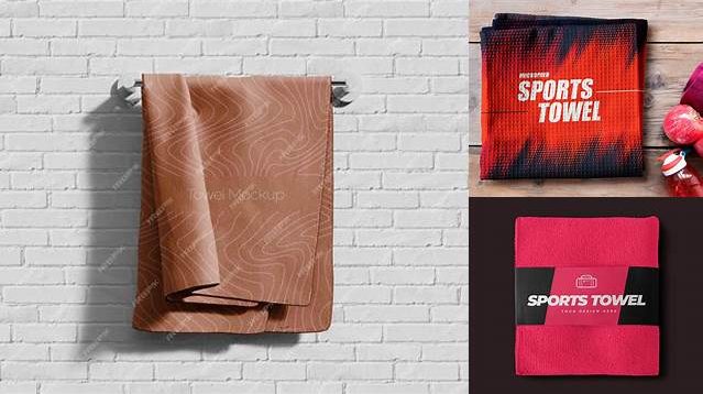 8942+ Gym Towel Mockup Free PSD