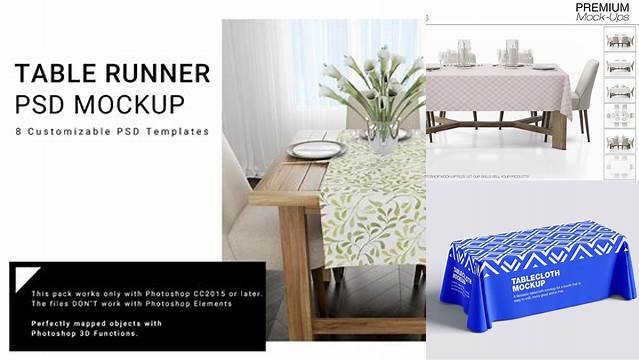 9002+ Free Tablecloth Mockup Include TIFF