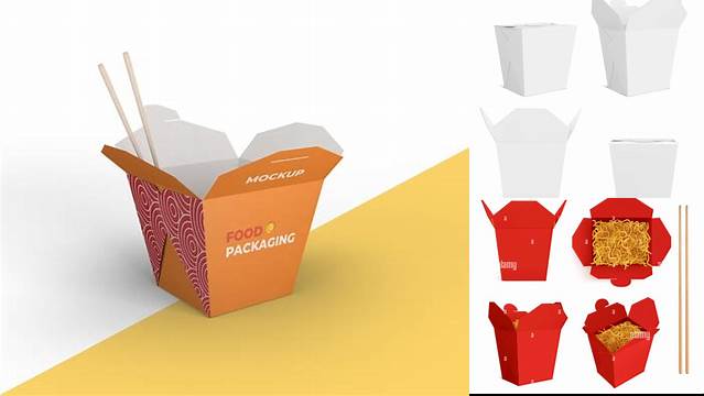 9002+ Wok Box Mockup Free For Free Download