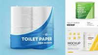 9008+ Toilet Paper Mockup Free Easy Editable