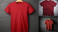 9016+ Mockup Kaos Merah Maroon Digital Download