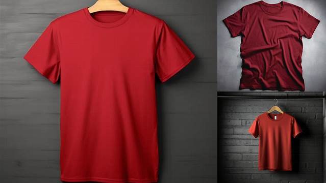 9016+ Mockup Kaos Merah Maroon Digital Download