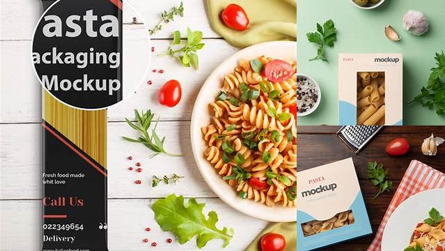 9024+ Pasta Packaging Mockup Free PSD