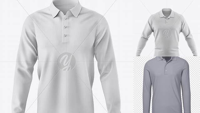 9032+ Long Sleeve Polo Mockup Smart PNG Image