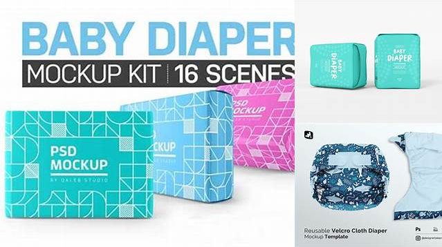 9086+ Baby Diaper Mockup Free Editable Design File