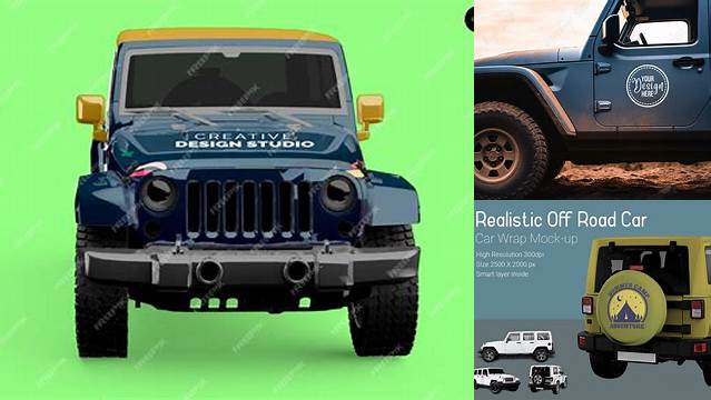 9099+ Jeep Mockup Free PSD for Free