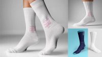 9131+ Sock Mockup Generator High-Resolution PSD Download