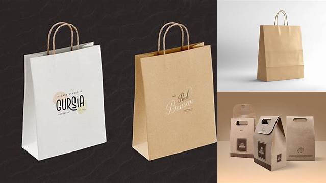 916+ Kraft Paper Bag With Window Mockup Free Best for Showcase