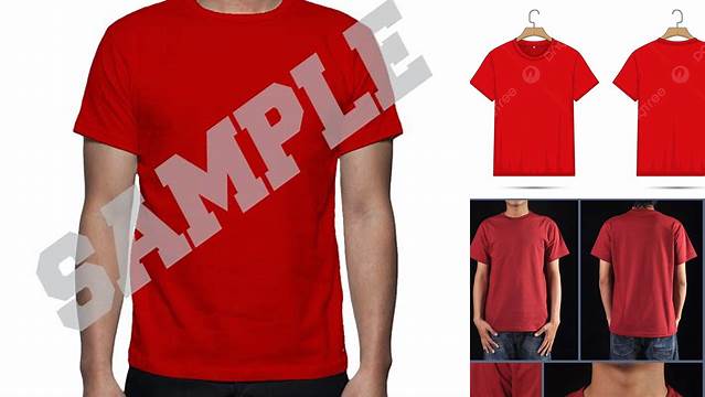 9181+ Mock Up Kaos Merah Include TIFF