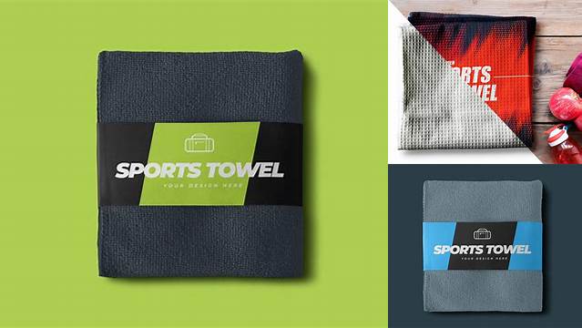 9199+ Sport Towel Mockup Smart PNG Image