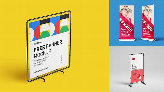 9214+ Banner Stand Mockup Psd PSD Download