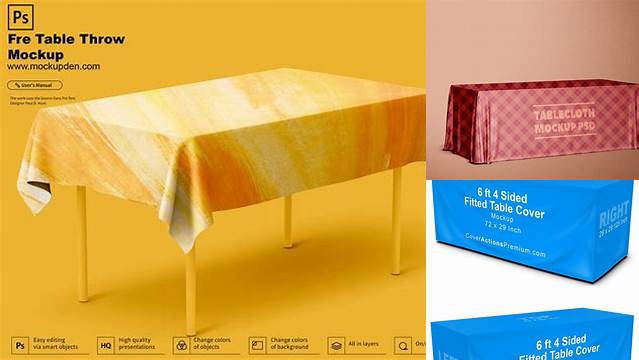 9231+ Table Cover Mockup Free Premium Quality PSD Freebie