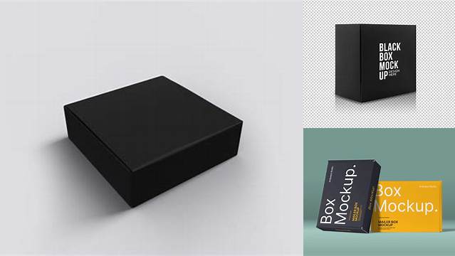 9234+ Black Box Mockup Free Stylish Free PSD