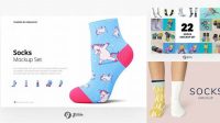 9241+ Socks Mockup Set Easy Editable