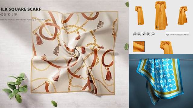 9248+ Silk Scarf Mockup Free Elegant Photoshop Mockup