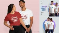 9258+ Couple T Shirt Mockup Fully Editable PSD Template