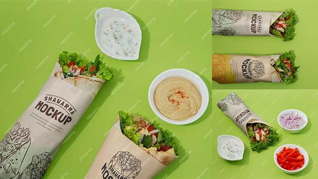 9272+ Shawarma Packaging Mockup Exclusive Free PSD