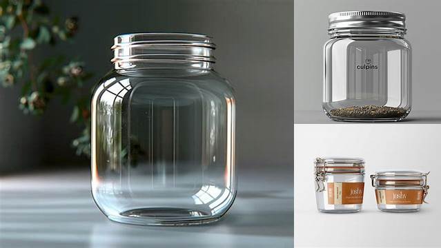 9308+ Clear Glass Jar Mockup Professional PSD Template