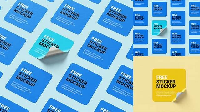 9325+ Square Sticker Mockup Free Free Mockup PSD