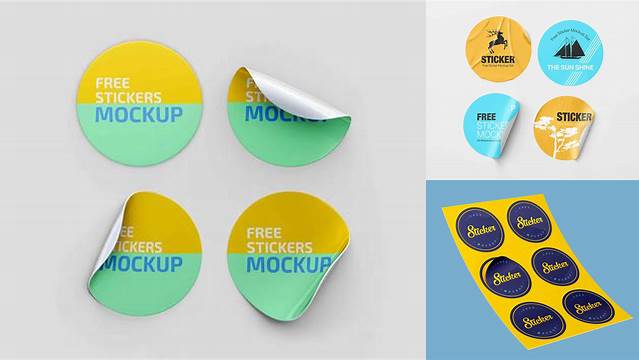 934+ Sticker Mockup Free PSD