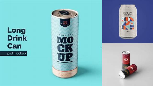 9351+ 440ml Can Mockup Editable and Customizable PSD