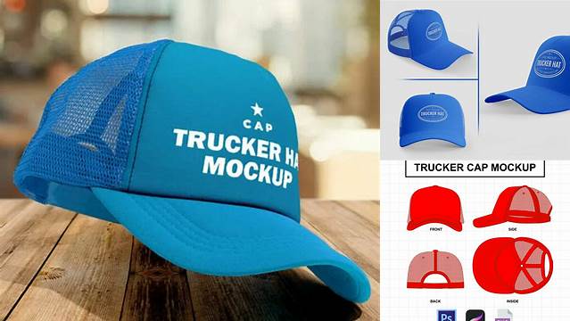 9426+ Trucker Hat Template Psd Mockup PSD